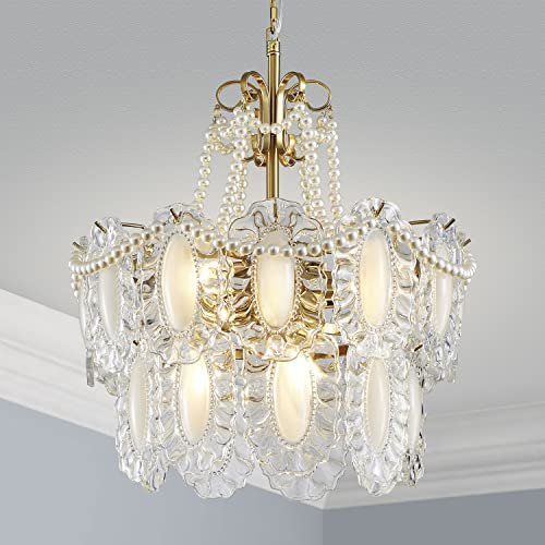 Saint Mossi Modern Chandelier with Patterned Glass Shades