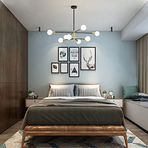 SineRise Modern Sputnik Black and Gold Chandelier