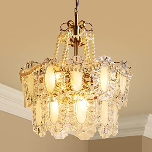 Saint Mossi Modern Chandelier with Patterned Glass Shades