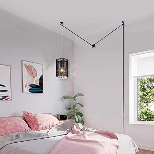 LaLuLa Gothic Mini Chandelier, Easy Install, Black