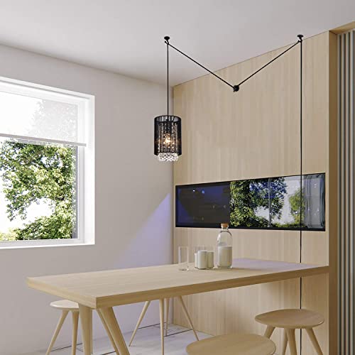 LaLuLa Gothic Mini Chandelier, Easy Install, Black
