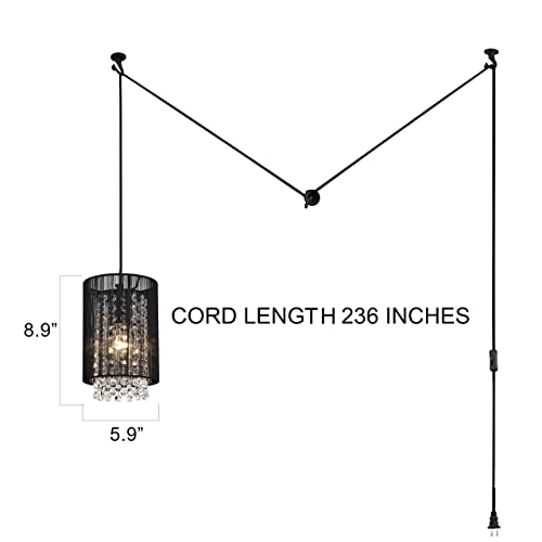 LaLuLa Gothic Mini Chandelier, Easy Install, Black