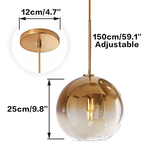Modern Large Gold Glass Pendant Light Fixture