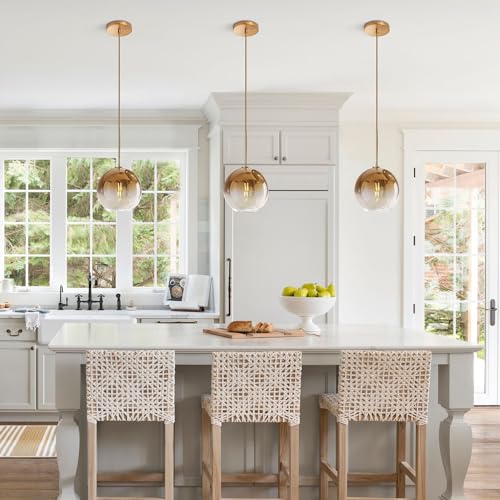Modern Large Gold Glass Pendant Light Fixture