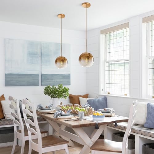 Modern Large Gold Glass Pendant Light Fixture