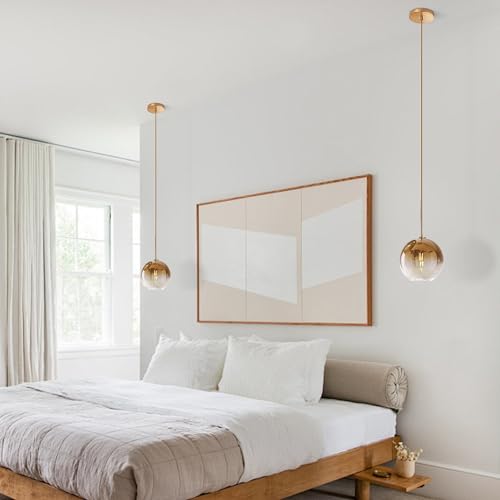 Modern Large Gold Glass Pendant Light Fixture