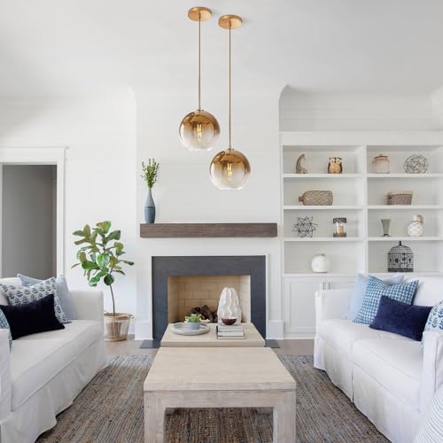Modern Large Gold Glass Pendant Light Fixture