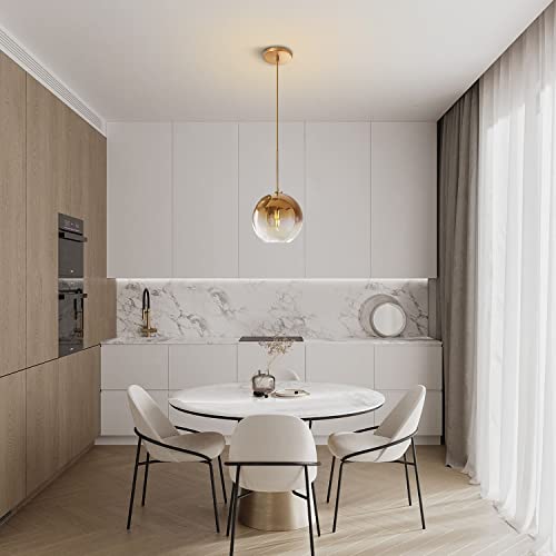 Modern Large Gold Glass Pendant Light Fixture