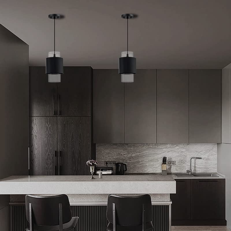 Black Finish Modern Farmhouse Pendant Ceiling Light Fixture