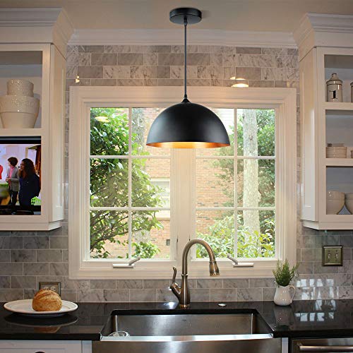 Industrial Pendant Lights, Adjustable Metal Hanging Lamp (2 Pack)