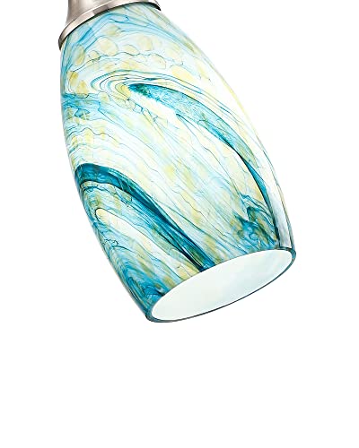 Kitchen Island Art Glass Pendant Lights - Blue/Yellow