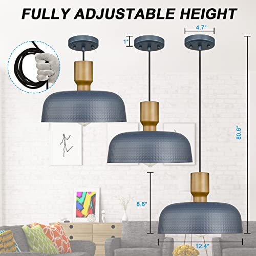 Modern Hammered Metal Pendant Light for Kitchen Island