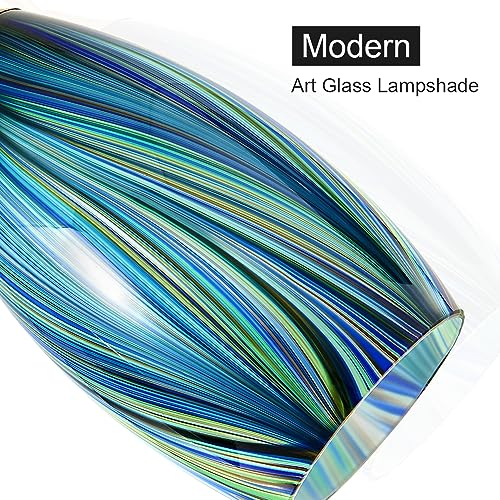 Blue Hand-Blown Art Glass Pendant Lights for Kitchen