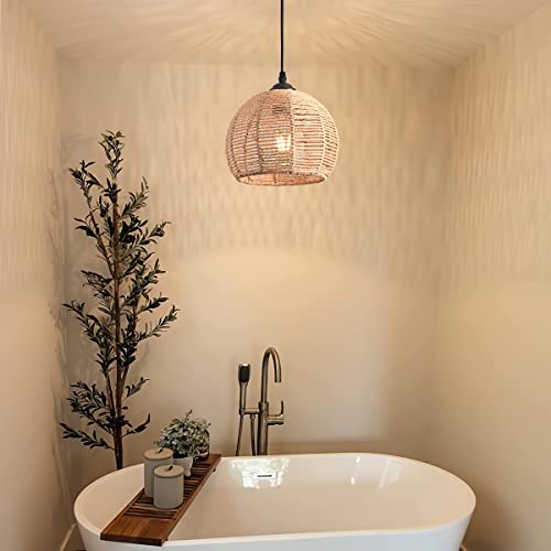 AyshwillDec Mini Hemp Rope Woven Pendant Chandelier