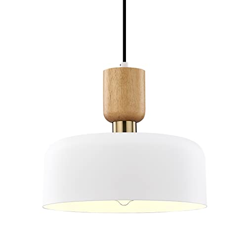 TeHenoo Modern Wood and Brass Pendant Lighting - White