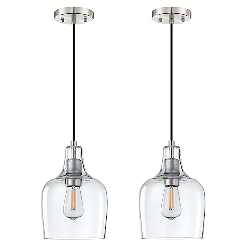 Modern Farmhouse Glass Pendant Lights for Kitchen Island