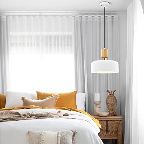 TeHenoo Modern Wood and Brass Pendant Lighting - White