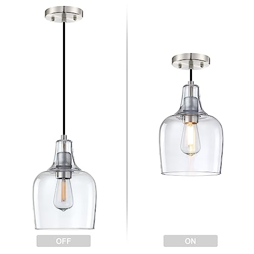 Modern Farmhouse Glass Pendant Lights for Kitchen Island