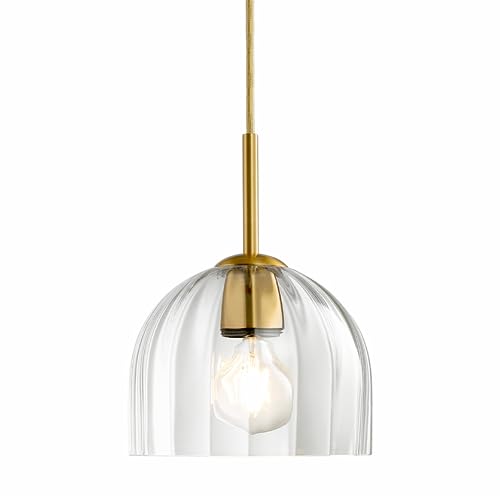 Bell Shape Pendant Light with Brushed Brass Finish