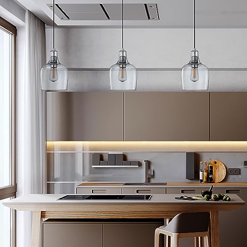 Modern Farmhouse Glass Pendant Lights for Kitchen Island