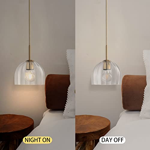 Bell Shape Pendant Light with Brushed Brass Finish