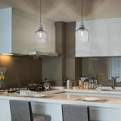 Modern Farmhouse Glass Pendant Lights for Kitchen Island