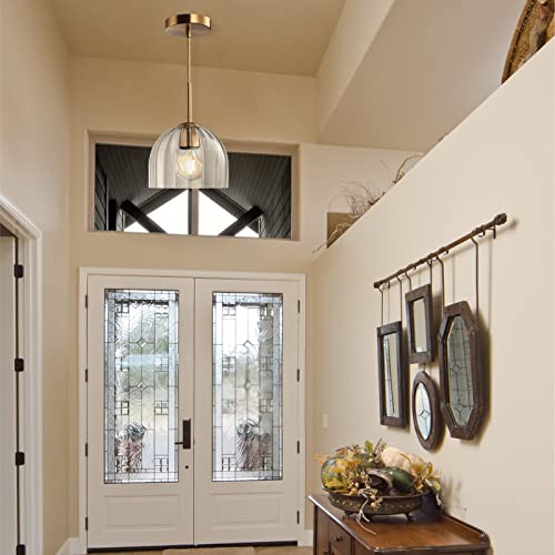 Bell Shape Pendant Light with Brushed Brass Finish