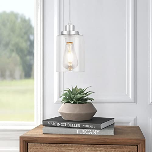 WimiSom Clear Glass Pendant Lights, Adjustable, 3-Pack
