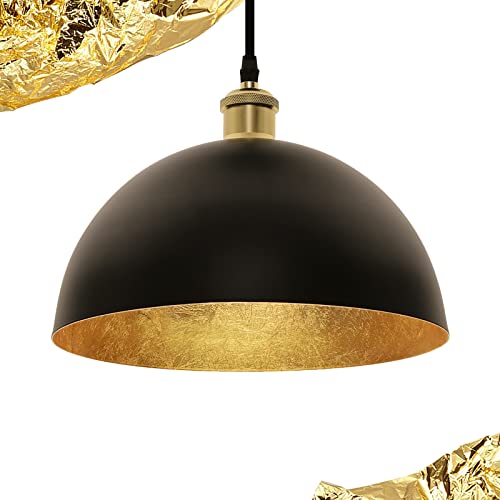Vintage Black and Gold Leaf Pendant Ceiling Light