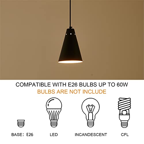 Industrial Black Pendant Lights 3-Pack for Kitchen Island