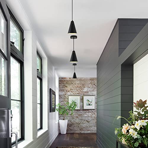 Industrial Black Pendant Lights 3-Pack for Kitchen Island
