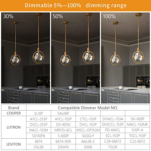 Gold Brushed Brass Crystal Pendant Light Mini Chandelier