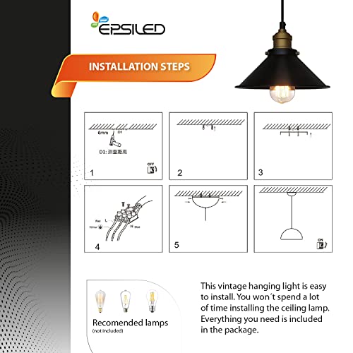 Modern Black Pendant Light Fixture for Home Kitchen
