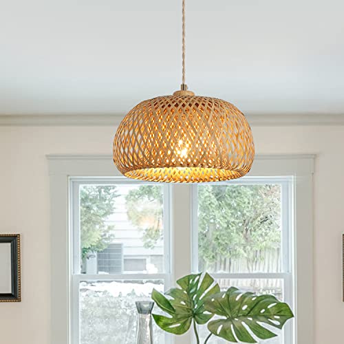 Handmade Bamboo Pendant Light for Kitchen Island Dining