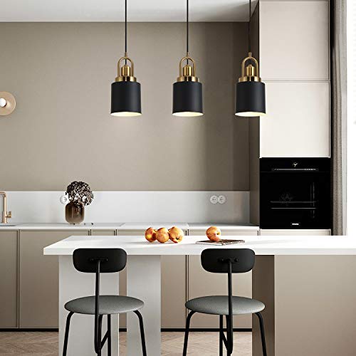 YHANFENGCY Black Modern Cylindrical Chandelier - 5.11" Diameter