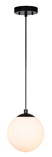 Modern Adjustable Globe Pendant Light, Matte Black Finish
