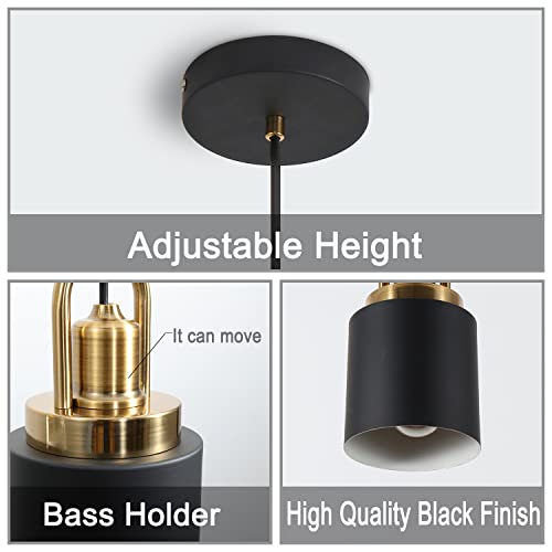 YHANFENGCY Black Modern Cylindrical Chandelier - 5.11" Diameter