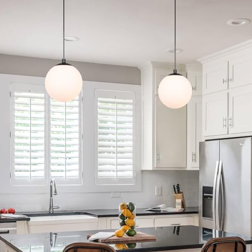 Modern Adjustable Globe Pendant Light, Matte Black Finish