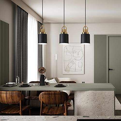 YHANFENGCY Black Modern Cylindrical Chandelier - 5.11" Diameter