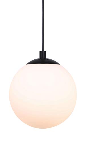 Modern Adjustable Globe Pendant Light, Matte Black Finish