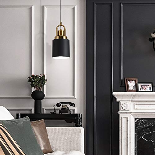 YHANFENGCY Black Modern Cylindrical Chandelier - 5.11" Diameter