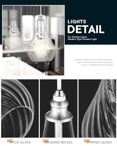 Farmhouse Pendant Light with Brushed Nickel Finish