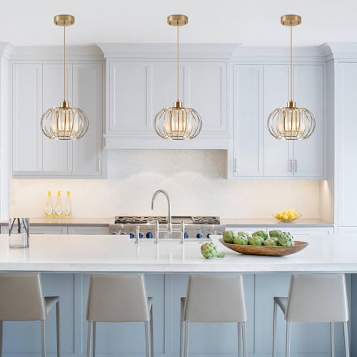 Gold Crystal Pendant Light Fixture for Kitchen Island