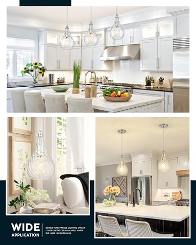 Farmhouse Pendant Light with Brushed Nickel Finish