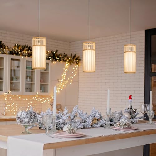 Natural Bamboo Mini Pendant Light for Bedroom Decor