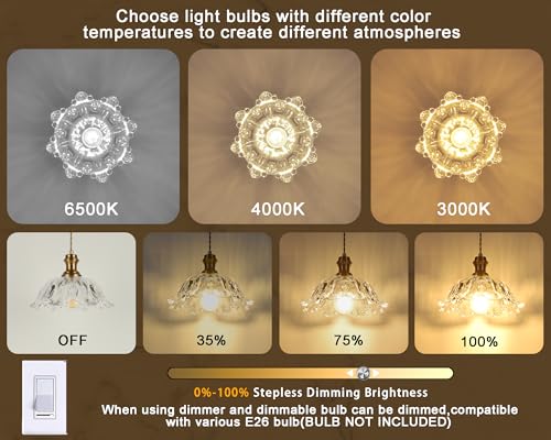 Small Vintage Glass Pendant Lights for Kitchen Island
