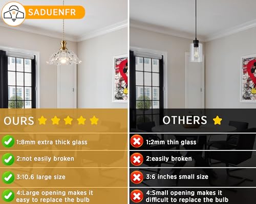 Small Vintage Glass Pendant Lights for Kitchen Island