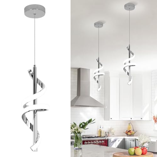 Modern Spiral LED Pendant Light for Kitchen Island