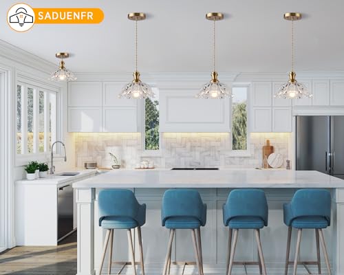 Small Vintage Glass Pendant Lights for Kitchen Island