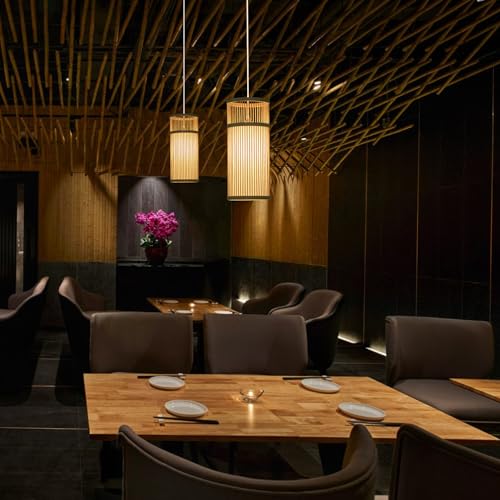 Natural Bamboo Mini Pendant Light for Bedroom Decor